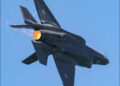 An Israeli Air Force F-35 Lightning II fighter aircraft flies over during an air show in Tel Aviv on April 26, 2023. Photo: AFP