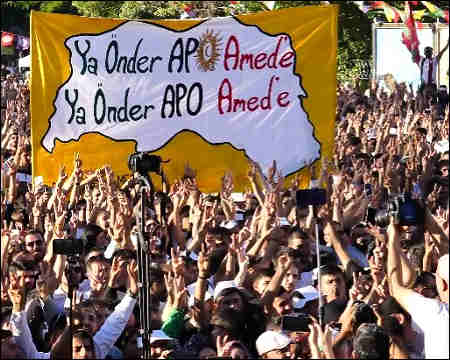 Kurds rally in Turkish Kurdistan for freedom of jailed PKK leader