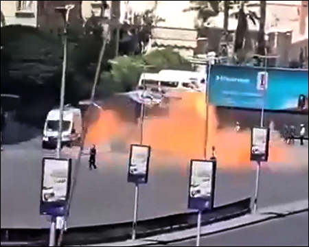 Bomb blast shakes Damascus during Macrons visit to Syria