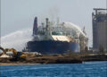 Drone hits gas tanker Egypt Damietta port July 30 2026