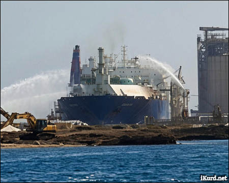 Drone hits gas tanker Egypt Damietta port July 30 2026