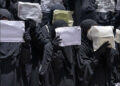 Female students wearing Islamic niqabs at Hama University in Syria on June 17, 2026. Photo credit: Video X/via iKurd.net