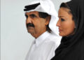 Former Qatar's Emir Sheikh Hamad bin Khalifa Al-Thani with his wife Sheikha Moza bint Nasser Al-Missned, 2012. Photo: Creative Commons/wikipedia.
