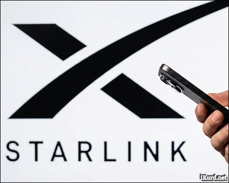 Starlink internet smartphone hand logo