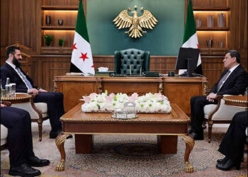 Mazloum Abdi with Ahmed al-Sharaa Golani April 16, 2026