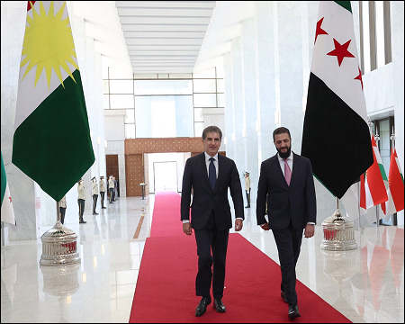 Nechirvan Barzani visits Syria, meets with Sharaa, ex-Golani