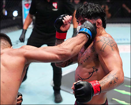 Kurdish-Finnish UFC fighter Namo Fazil is knocked out by Brazilian fighter Kaik Brito