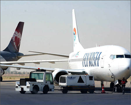 Iranian FlyKish and Ava Airlines airplane aircraft Najaf airport