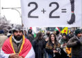 Protest in support of Kurds and against Syrian government Islamist attacks on Syrian Kurdistan (Rojava) in Sulaimani city, Iraqi Kurdistan (Bashur), January 23, 2026.