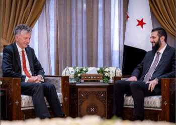 Jonathan Powell with Ahmed al-Sharaa Golani Damascus Syria Aug 6, 2026
