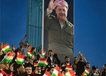 Massoud Barzani poster flags Duhok 5, 2026